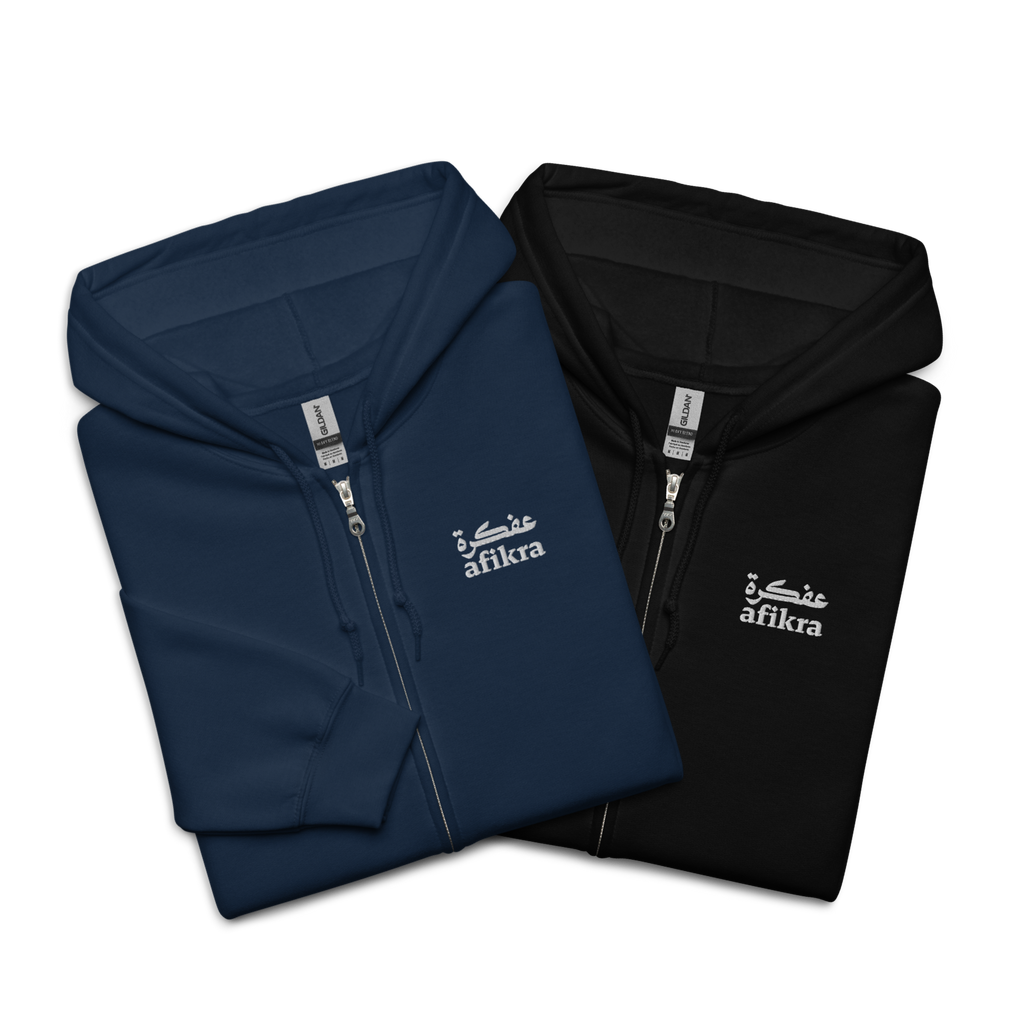 afikra Embroidered Zip-up Hoodie