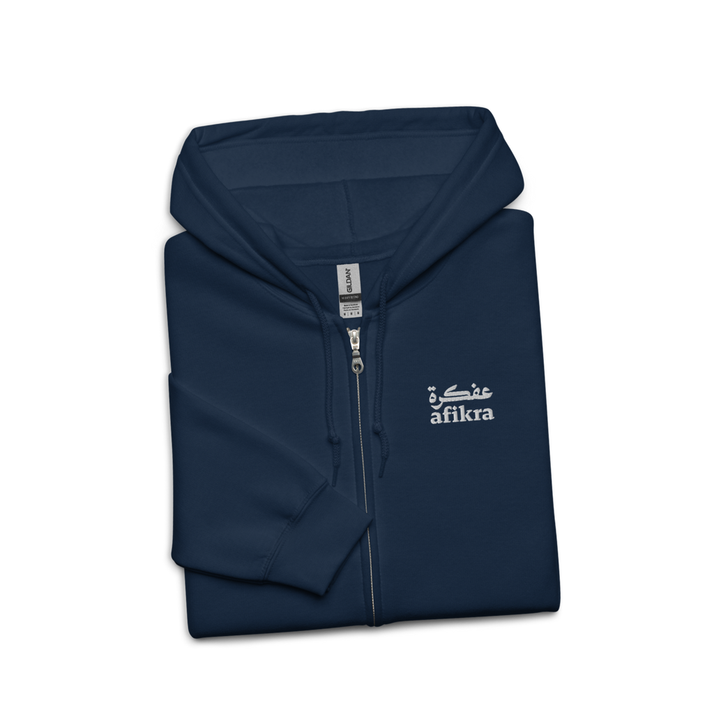 afikra Embroidered Zip-up Hoodie